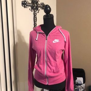 Nike pink zip up hoodie